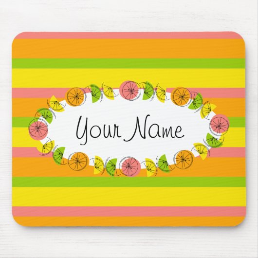 Citrus Oval Classic Stripe Mousepad (Vorne)