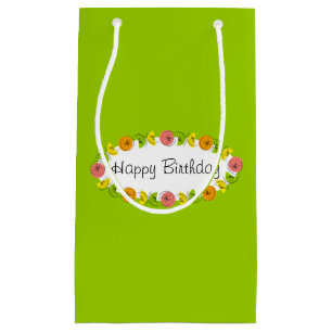 Citrus Oval Green Geburtstagsgeschenk Tasche klein Kleine Geschenktüte