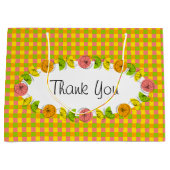 Citrus Oval Karo Vielen Dank Geschenktasche groß Große Geschenktüte (Vorderseite)