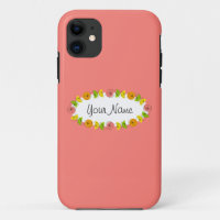 Citrus Oval Pink Name iPhone Fall
