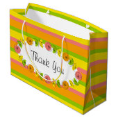 Citrus Oval Stripe Classic Vielen Dank. Große Geschenktüte (Rückseite Schrägansicht)