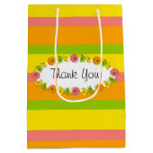 Citrus Oval Stripe Classic Vielen Dank, Medium Mittlere Geschenktüte (Rückseite)