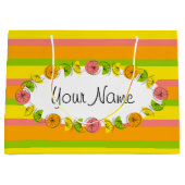 Citrus Oval Stripe Klassischer Name Geschenktasche Große Geschenktüte (Vorderseite)