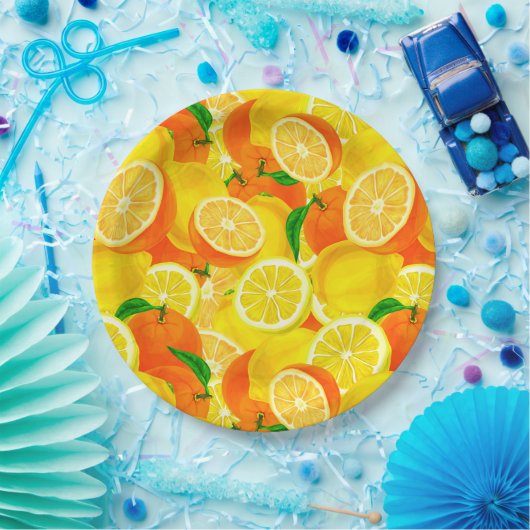 Citrus Papierplatte Pappteller (Party)