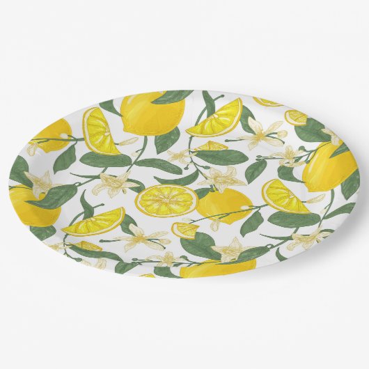 Citrus Papierplatte Pappteller (Schrägansicht)