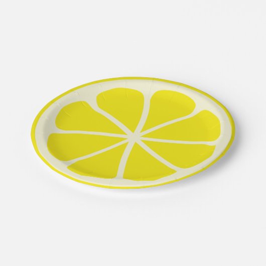 Citrus Party Lemon Pappteller (Schrägansicht)