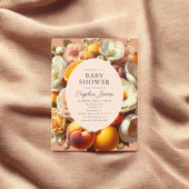 Citrus Pastel Blooms Peach Baby Dusche Postkarte