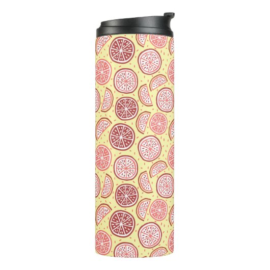 Citrus Pattern Custom Monogram Tumbler Thermosbecher (Nach links gedreht)