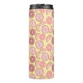 Citrus Pattern Custom Monogram Tumbler Thermosbecher (Rückseite)