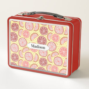 Citrus Pattern individuelle Name Metall Brotdose