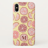 Citrus Pattern kundenspezifische monogramm Telefon Case-Mate iPhone Hülle (Rückseite)