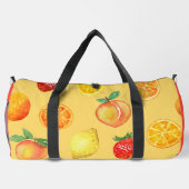Citrus & Peaches Red Side Individuelle Name Duffle Bag (Rückseite)