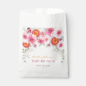 Citrus Pink Aquarell Blume Kinderdusche Geschenktütchen (Vorderseite)