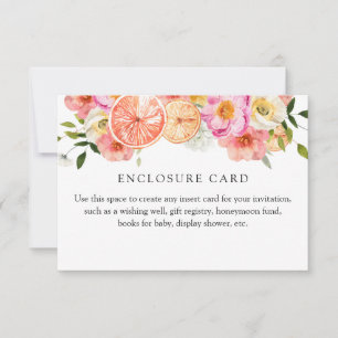 Citrus Pink Blume Benutzerdefinierte Einschließkar Einladung
