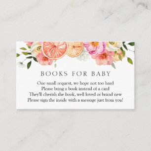 Citrus Pink Blume Bücher für Baby Begleitkarte