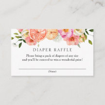 Citrus Pink Blume Windeln Raffle Baby Dusche