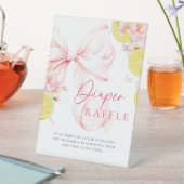 Citrus Pink Bow Diaper Raffeltisch Schild Plakat (In Situ)