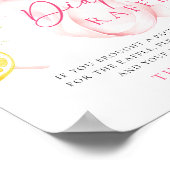 Citrus Pink Bow Diaper Raffeltisch Schild Plakat (Ecke)