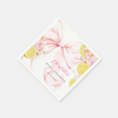 Citrus Pink Bow Lemon Baby Dusche Serviette (Ecke)