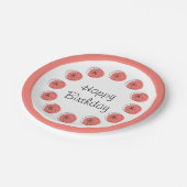 Citrus Pink Circle Happy Birthday Pappteller (Schrägansicht)