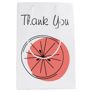 Citrus Pink Danke, Geschenktasche Medium Mittlere Geschenktüte