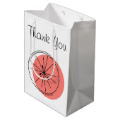 Citrus Pink Danke, Geschenktasche Medium Mittlere Geschenktüte (Rückseite Schrägansicht)