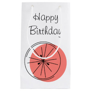 Citrus Pink Happy Geburtstagsgeschenk Tasche klein Kleine Geschenktüte