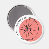 Citrus Pink-Magnet rund Magnet (Vorderseite/Rückseite)