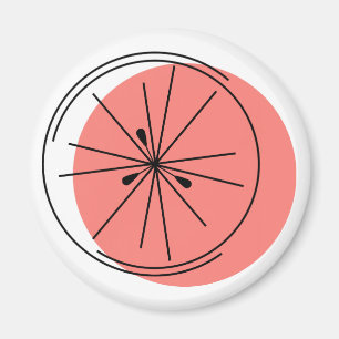 Citrus Pink-Magnet rund Magnet