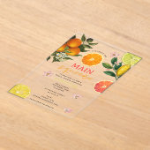 Citrus Pink Main Squeeze Brautparty Brunch Acryleinladungen (Ablage )