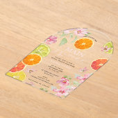 Citrus Pink Main Squeeze Brautparty Brunch Acryleinladungen (Ablage )
