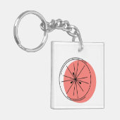 Citrus Pink Monogram, doppelseitig Schlüsselanhänger (Vorderseite links)