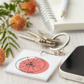 Citrus Pink Monogram, doppelseitig Schlüsselanhänger (Vorderseite rechts)