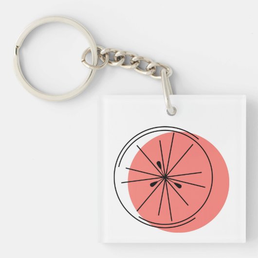 Citrus Pink Monogram, doppelseitig Schlüsselanhänger (Vorderseite)