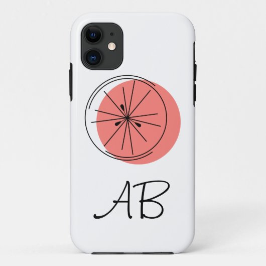Citrus Pink Monogram iPhone Gehäuse Case-Mate iPhone Hülle (Rückseite)