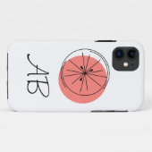 Citrus Pink Monogram iPhone Gehäuse Case-Mate iPhone Hülle (Rückseite (Horizontal))