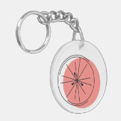 Citrus Pink Monogram Kreis doppelseitig Schlüsselanhänger (Vorderseite links)