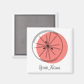 Citrus Pink-Name-Magnetquadrat Magnet (Vorderseite/Rückseite)