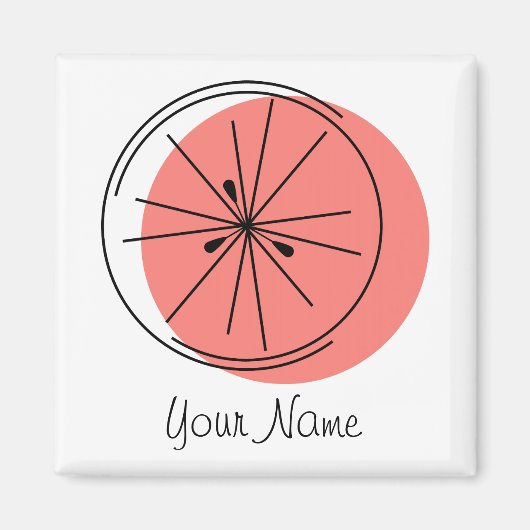 Citrus Pink-Name-Magnetquadrat Magnet (Vorne)