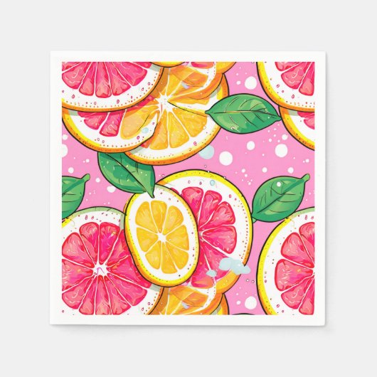 Citrus Pink Polka Dot  Serviette (Vorderseite)