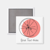 Citrus Pink Text-Magnetquadrat Magnet (Vorderseite/Rückseite)