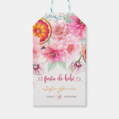 Citrus Pink Wasserfarbe Spanische Babydusche Geschenkanhänger (Vorderseite)