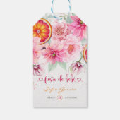 Citrus Pink Wasserfarbe Spanische Babydusche Geschenkanhänger (Rückseite)