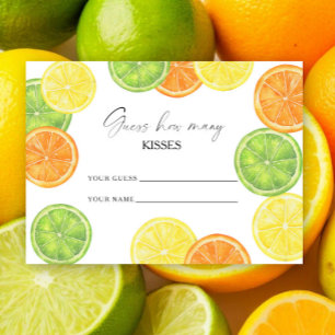 Citrus - rate mal wie viele Küsse Brautspiel Begleitkarte