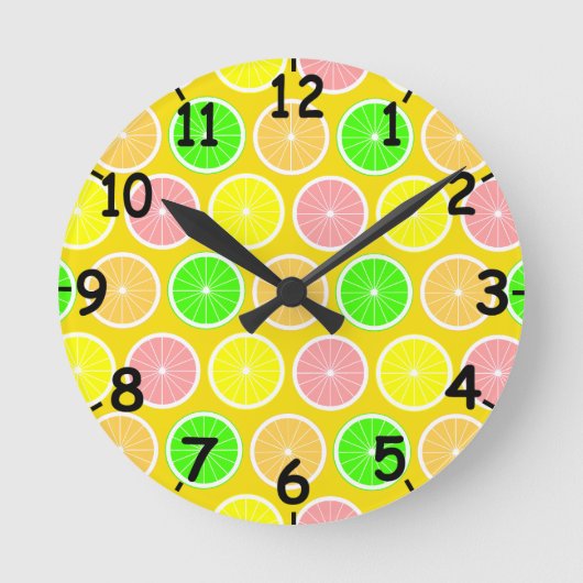 Citrus Runde Wanduhr (Vorderseite)