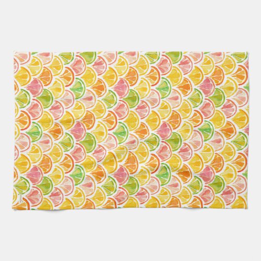 CITRUS SCALLOP Farbige Fruchtsäfte Geschirrtuch (Horizontal)