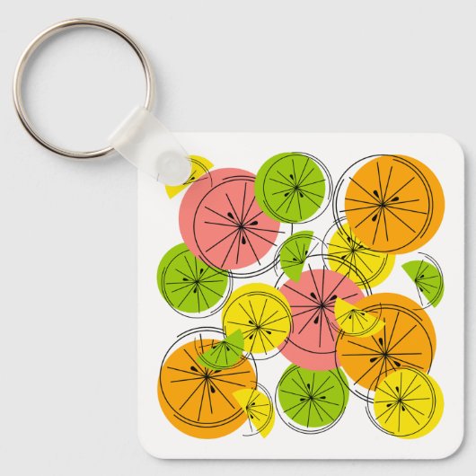 Citrus Schlüsselanhänger Aluminium Quadrat beidsei (Vorderseite)