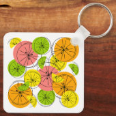 Citrus Schlüsselanhänger Aluminium Quadrat beidsei (Rückseite)