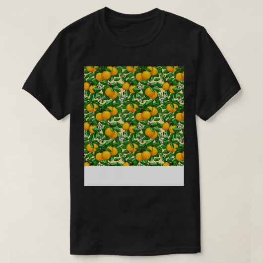 Citrus Seamless Pattern Lemon Limon Orange Mandari T-Shirt (Design vorne)