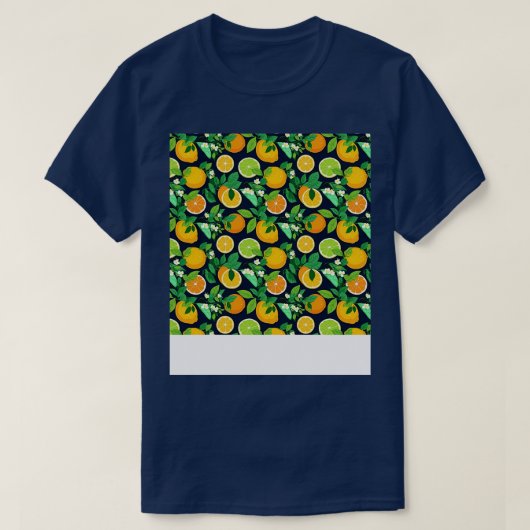 Citrus Seamless Pattern Lemon Limon Orange Mandari T-Shirt (Design vorne)